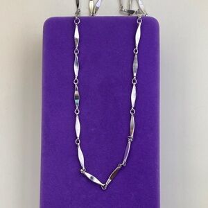 💛 Vintage Sarah Coventry Silver Link Necklace | Chic Modernist Design